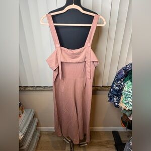 Kate C. Blush Pink Sleeveless Wide Leg Cropped Jumpsuit Size Large